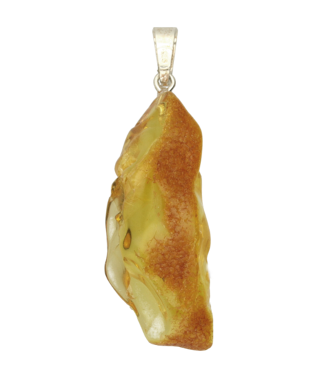 Silver Amber Rough Necklace Pendant