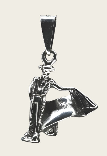 Zilveren Toreador Matador Stierenvechter ketting hanger
