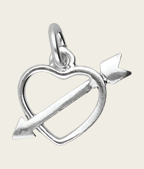 Silver Heart with Arrow Necklace Pendant 