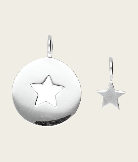Silver Mother and Child - Star Necklace Pendant 