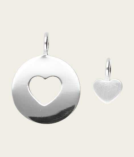 Silver Mother and Child - Heart Necklace Pendant