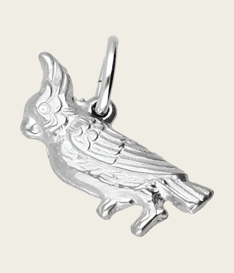 Silver Cockatoo Hollow Necklace Pendant 