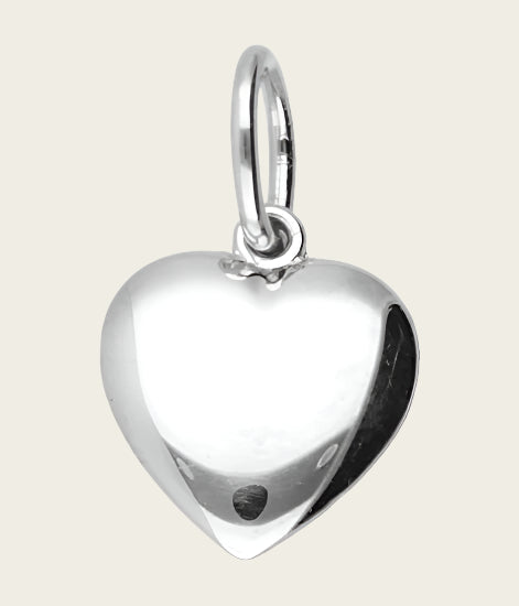 Silver Heart Solid Necklace Pendant 