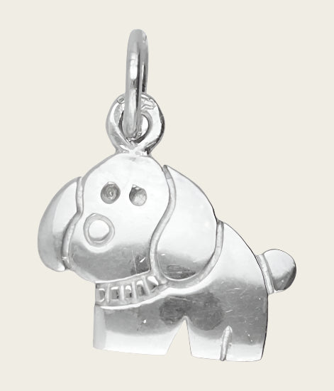 Silver Dog Small Necklace Pendant 