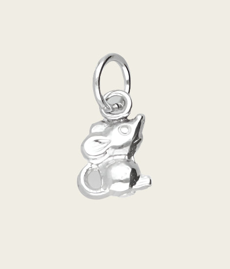 Silver Mouse small necklace pendant 