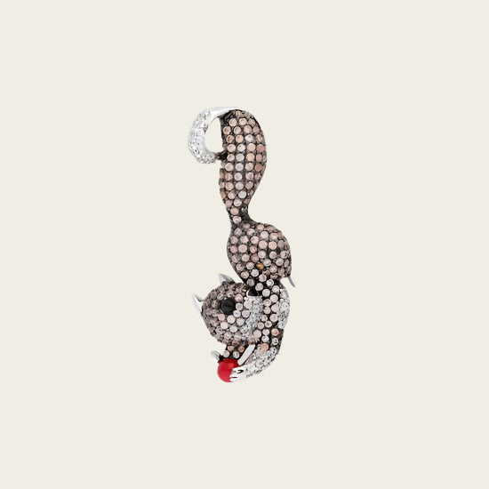Silver Squirrel Pendant with Zirconias 