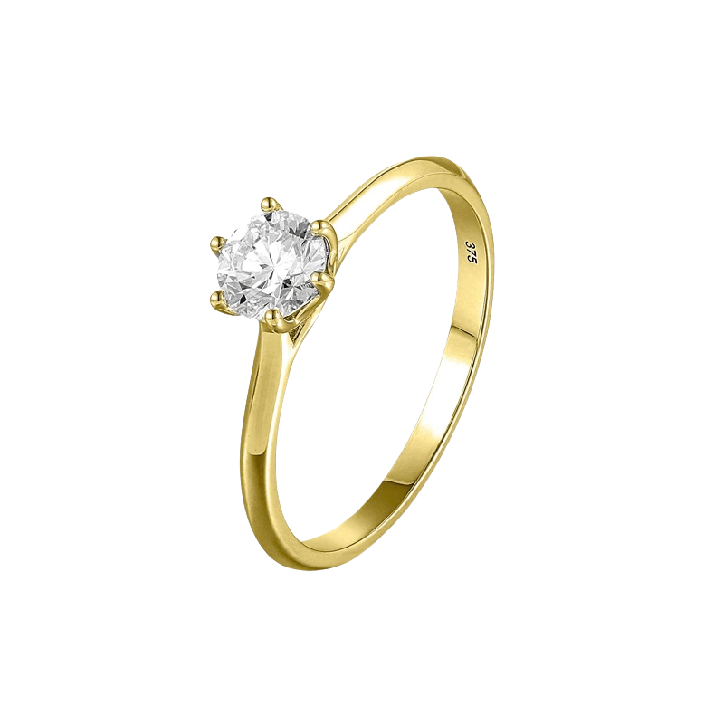 Gouden damesring 9 karaat 375 met 0,50 ct diamant LG 909-001