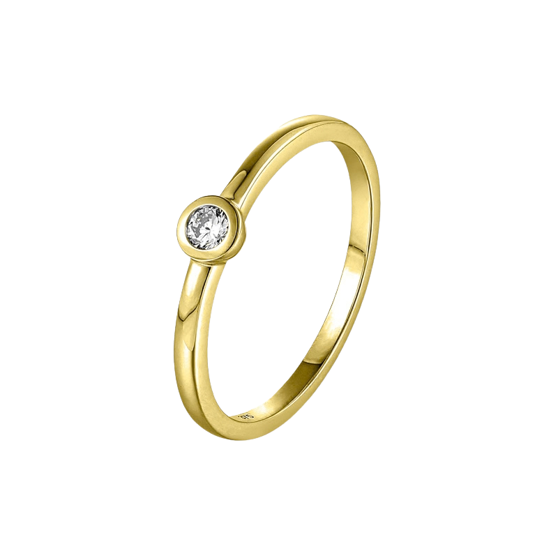 Gouden damesring 9 karaat 375 met 0,07 ct diamant LG 909-002