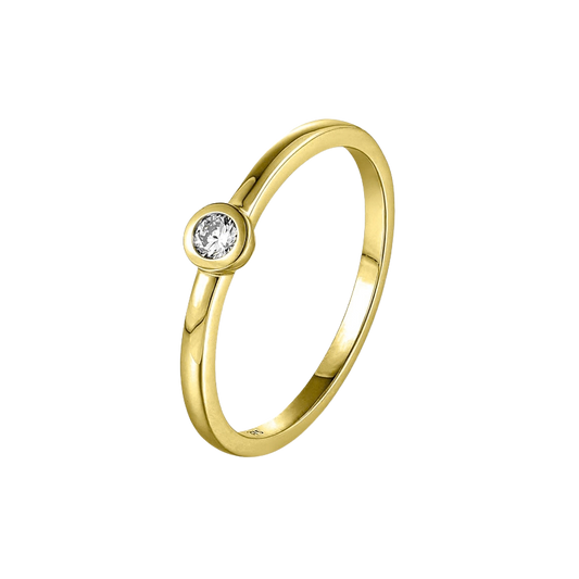 Gouden damesring 9 karaat 375 met 0,07 ct diamant LG 909-002