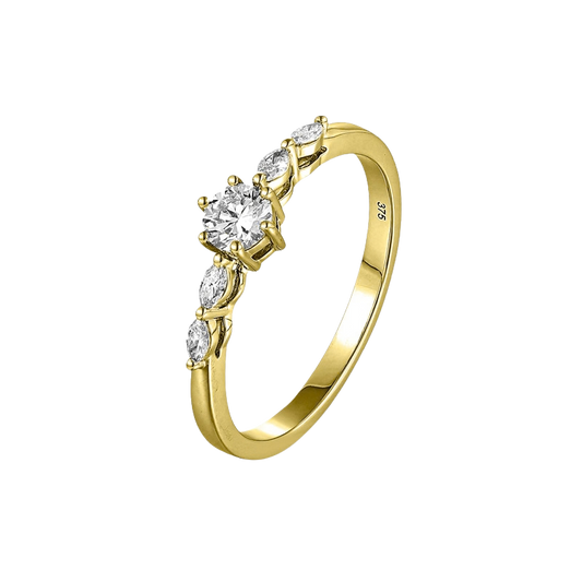 Gouden damesring 9 karaat 375 met 0,33 ct diamant LG 909-003