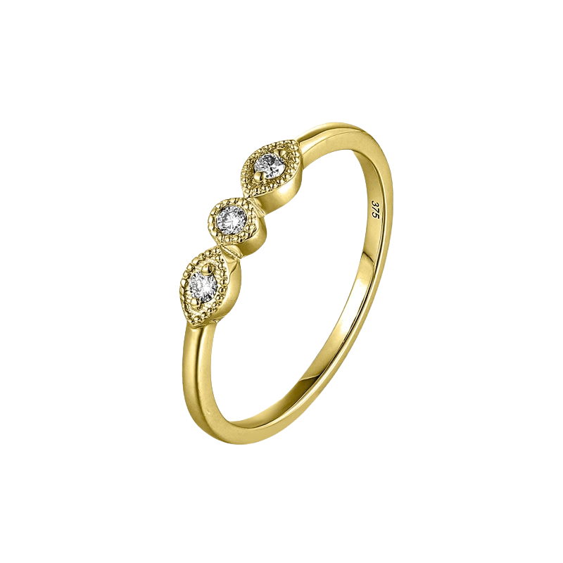 Gouden damesring 9 karaat 375 met 0,06 ct diamant LG 909-004