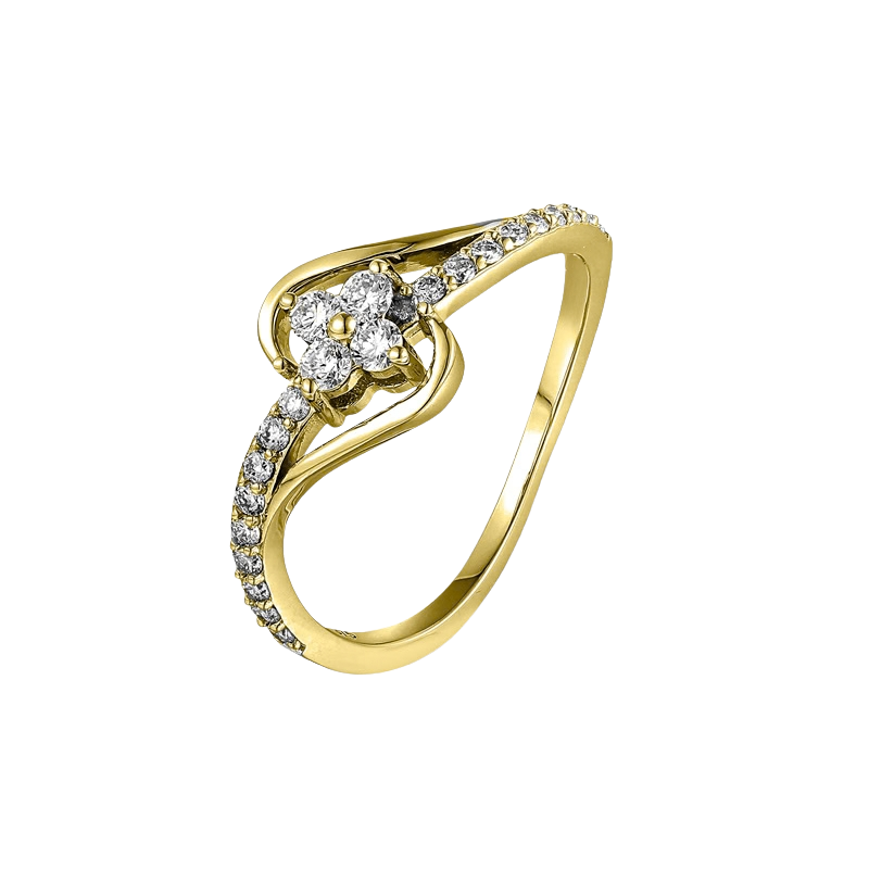 Gouden damesring 9 karaat 375 met 0,32 ct diamant LG 909-008