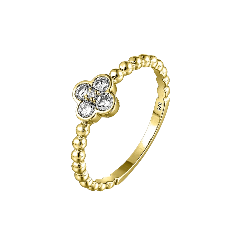 Gouden damesring 9 karaat 375 met 0,27 ct diamant LG 909-012