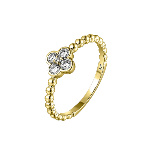 Gouden damesring 9 karaat 375 met 0,27 ct diamant LG 909-012