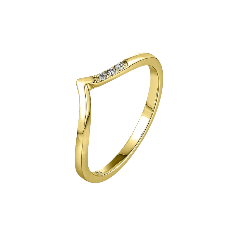 Gouden damesring 9 karaat 375 met 0,02 ct diamant LG 909-013