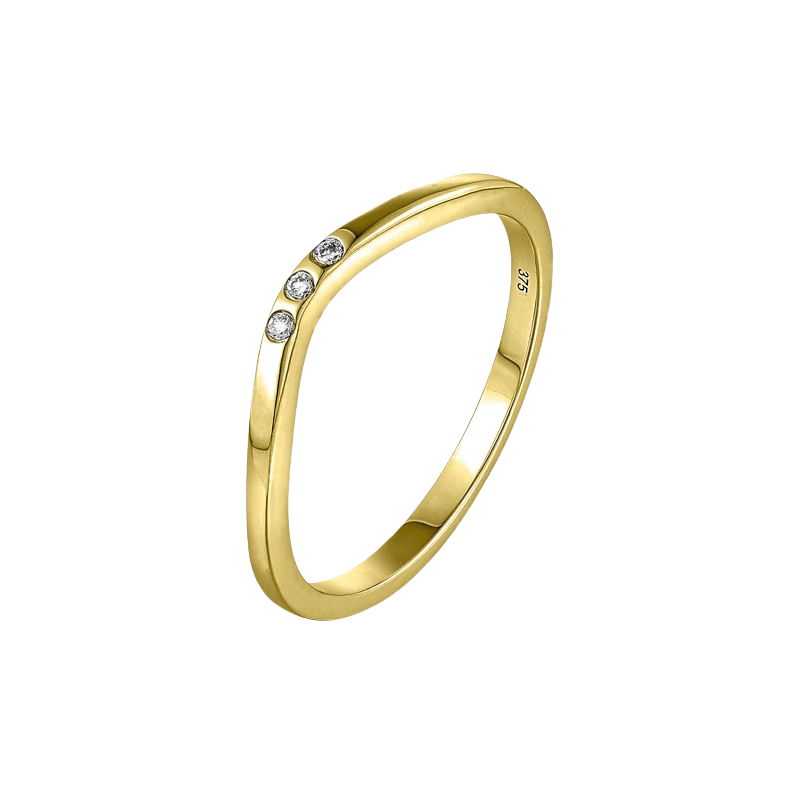 Gouden damesring 9 karaat 375 met 0,02 ct diamant LG 909-014