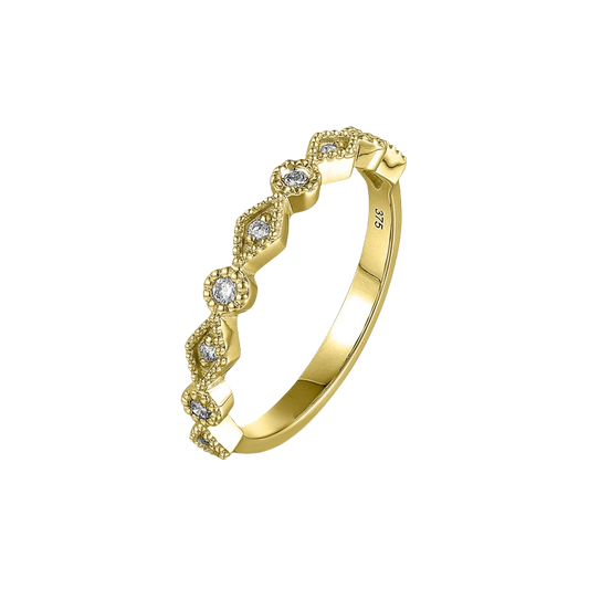 Gouden damesring 9 karaat 375 met 0,09 ct diamant LG 909-015