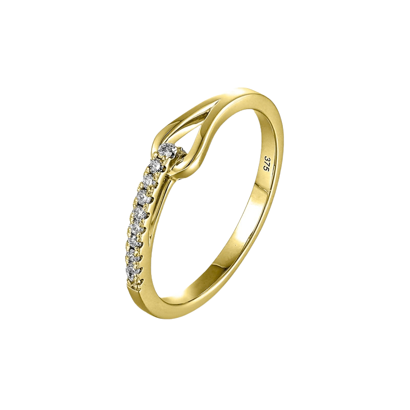 Gouden damesring 9 karaat 375 met 0,07 ct diamant LG 909-017