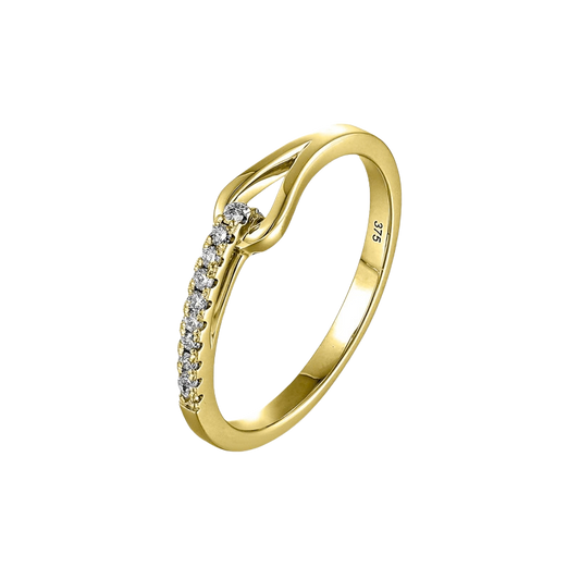 Gouden damesring 9 karaat 375 met 0,07 ct diamant LG 909-017