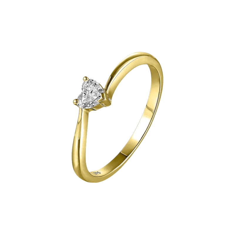 Gouden damesring 9 karaat 375 met 0,20 ct diamant LG 909-018
