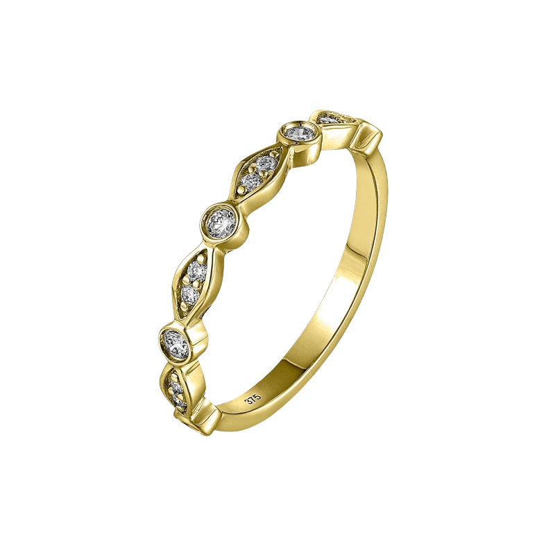 Gouden damesring 9 karaat 375 met 0,17 ct diamant LG 909-021