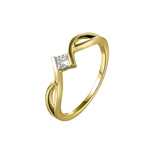 Gouden damesring 9 karaat 375 met 0,20 ct diamant LG 909-024