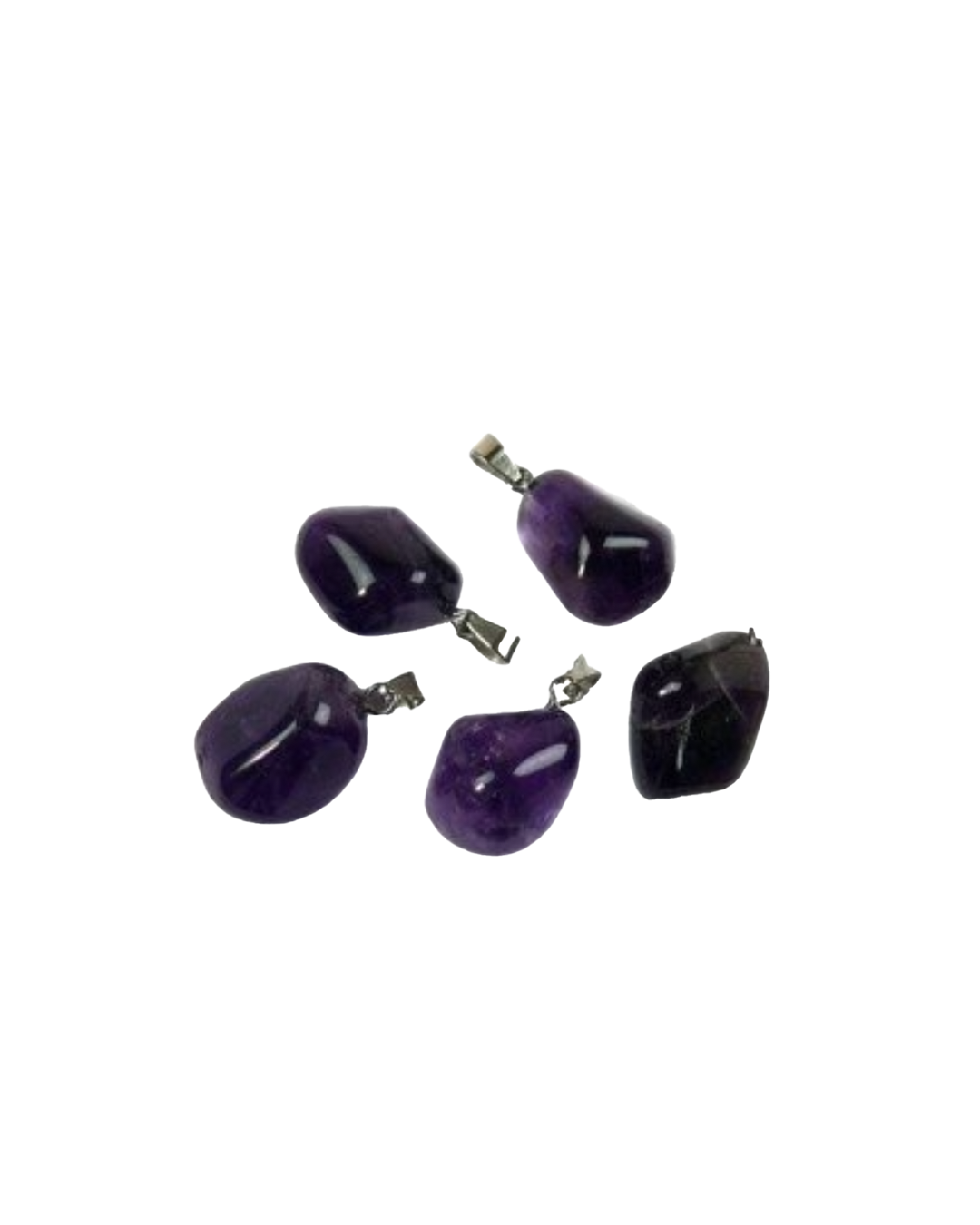 Amethyst donker edelsteen ketting hanger rvs