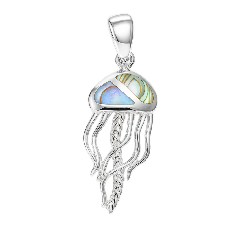 Zilveren Kwal Portugees Oorlogschip met abalone kettinghanger KHZ-5621