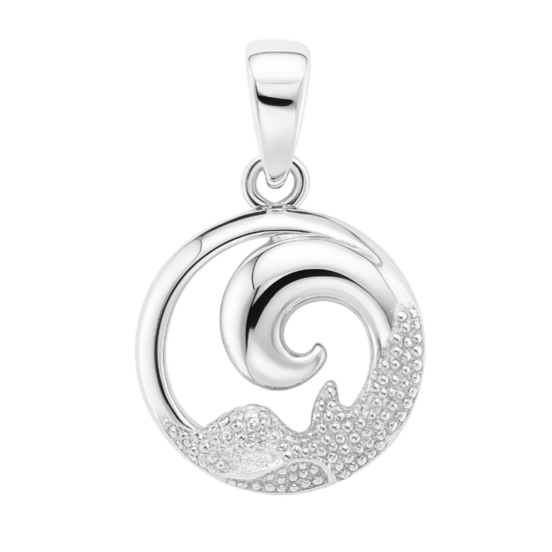 Zilveren Golf met strand schelp en mossel kettinghanger