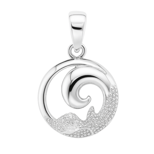 Zilveren Golf met strand schelp en mossel kettinghanger