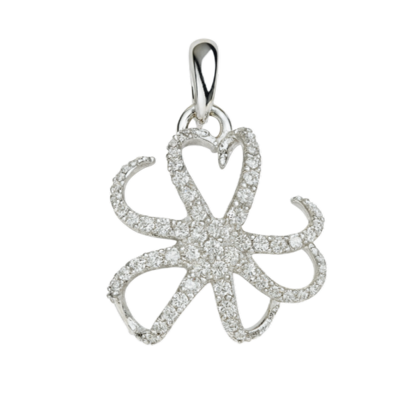 Zilveren reuze Inktvis of Octopus kettinghanger KHZ-5628
