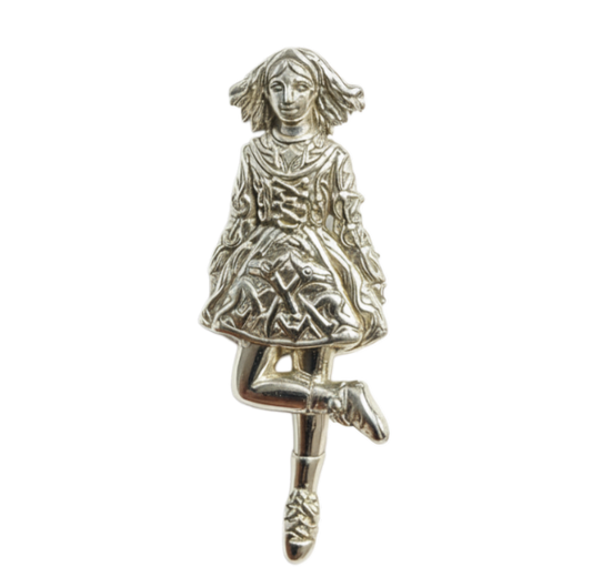 Zilveren Ierse danseres volksdans kettinghanger