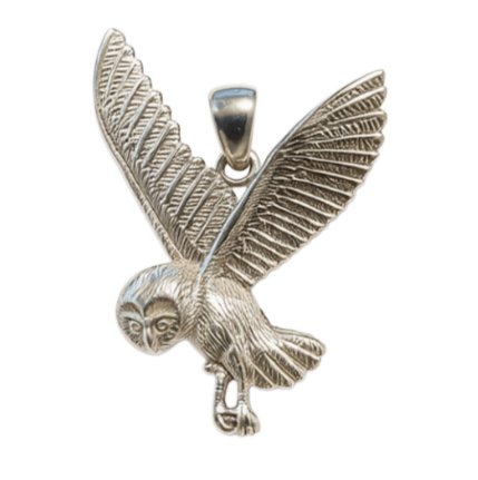 Zilveren Vliegende Uil kettinghanger KHZ-5630