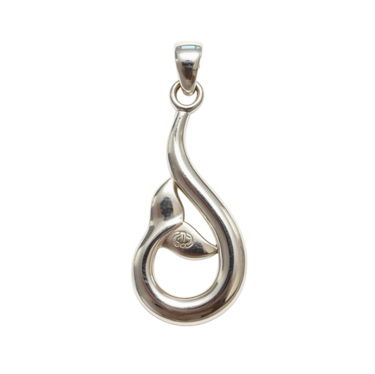 Zilveren Walvisstaart in lus kettinghanger