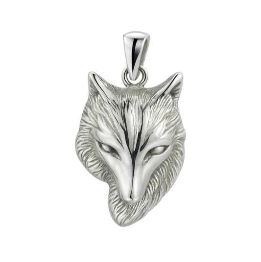 Zilveren Wolvenkop kettinghanger