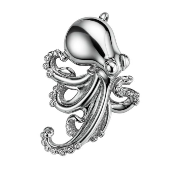 Zilveren reuze Octopus groot kettinghanger KHZ-5643