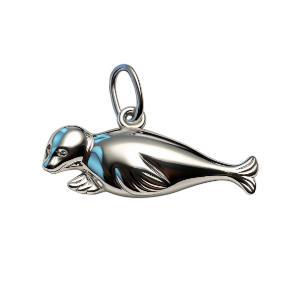Zilveren Zeehond massief kettinghanger KHZ-5646_2