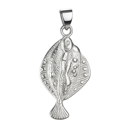 Zilveren Schol of Tong in detail kettinghanger KHZ-5648