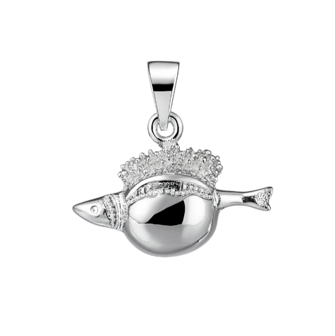 Zilveren broodje Haring kettinghanger KHZ-5653