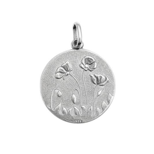 Zilveren Klaproos klein kettinghanger KHZ-5669