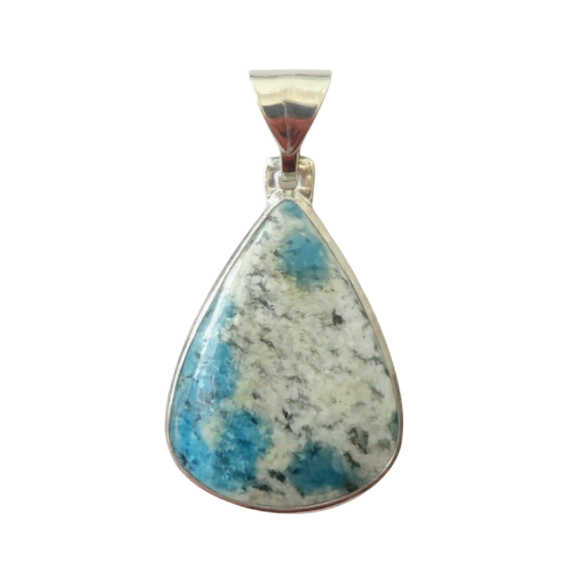 Zilveren K2 Jaspis Kitaniet driehoek kettinghanger