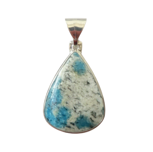 Zilveren K2 Jaspis Kitaniet driehoek kettinghanger