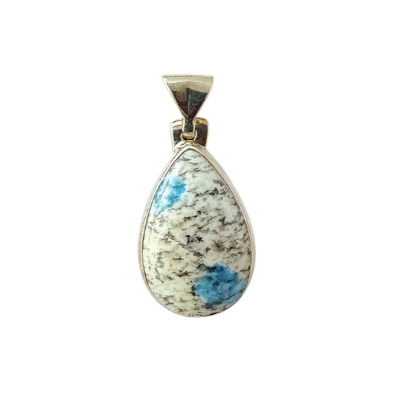 Zilveren K2 Jaspis Kitaniet druppel klein kettinghanger