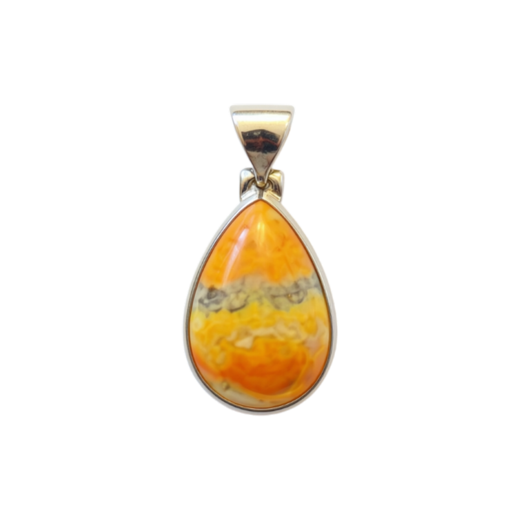 Zilveren Bumble Bee Jasper druppel kettinghanger