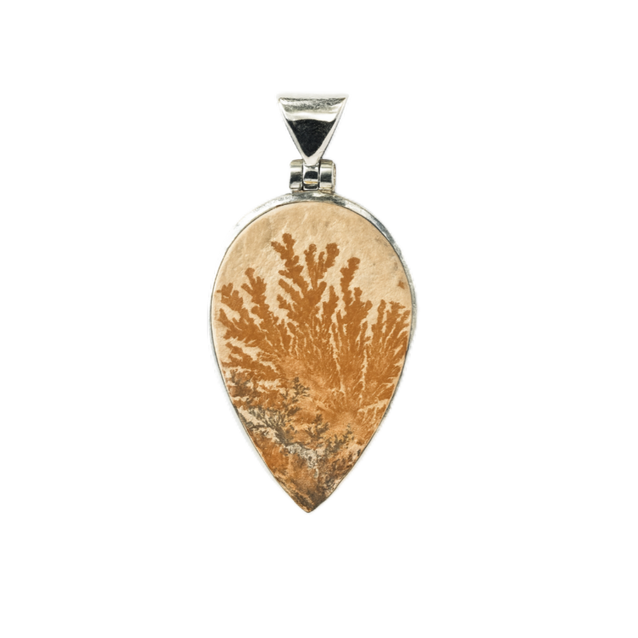 Zilveren Dendriet Psilomelane punt kettinghanger