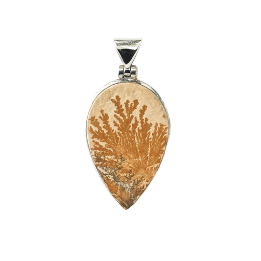 Zilveren Dendriet Psilomelane punt kettinghanger