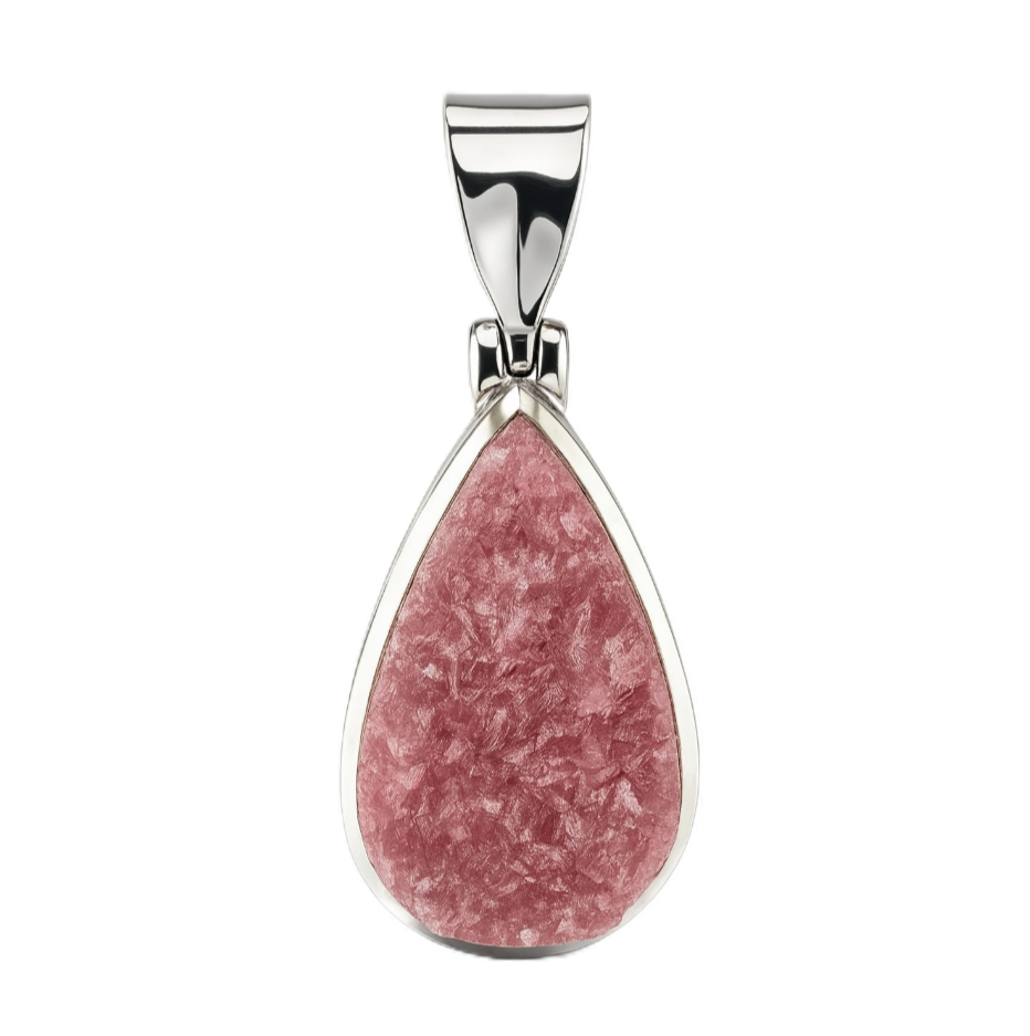 Zilveren Kobalt Calciet ruw druppel kettinghanger