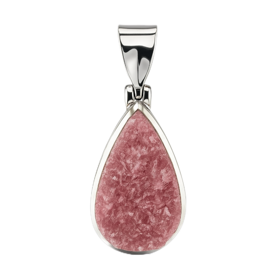 Zilveren Kobalt Calciet ruw druppel kettinghanger