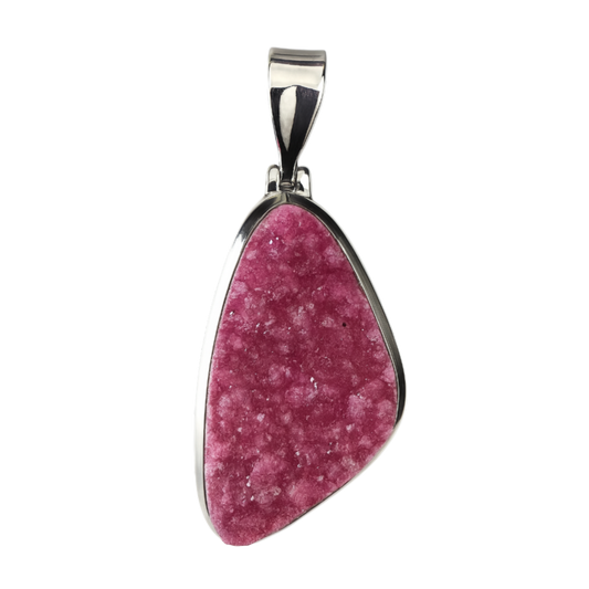 Zilveren Kobalt Calciet ruw vrije vorm kettinghanger