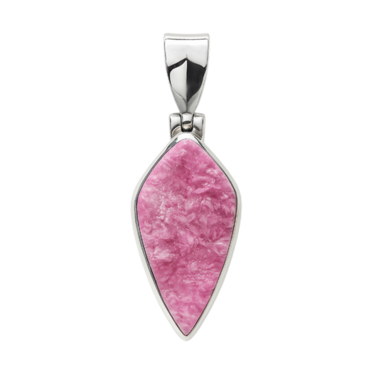 Zilveren Kobalt Calciet ruw punt kettinghanger